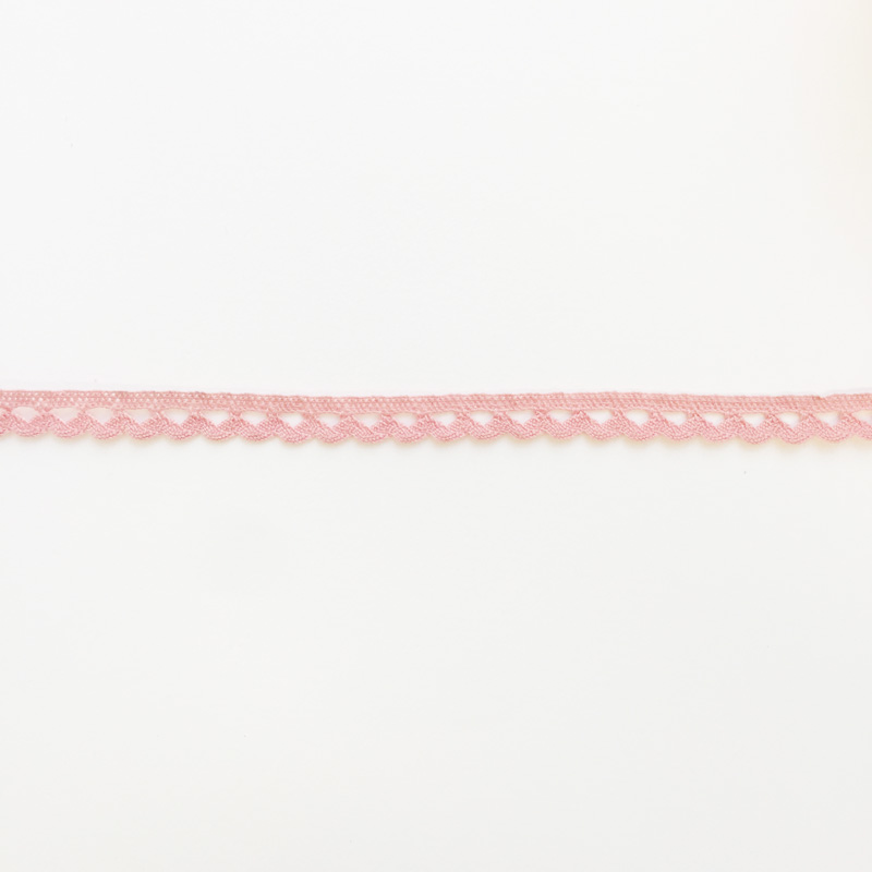 Кружево 1 см вязаное, цвет светло-коралловый