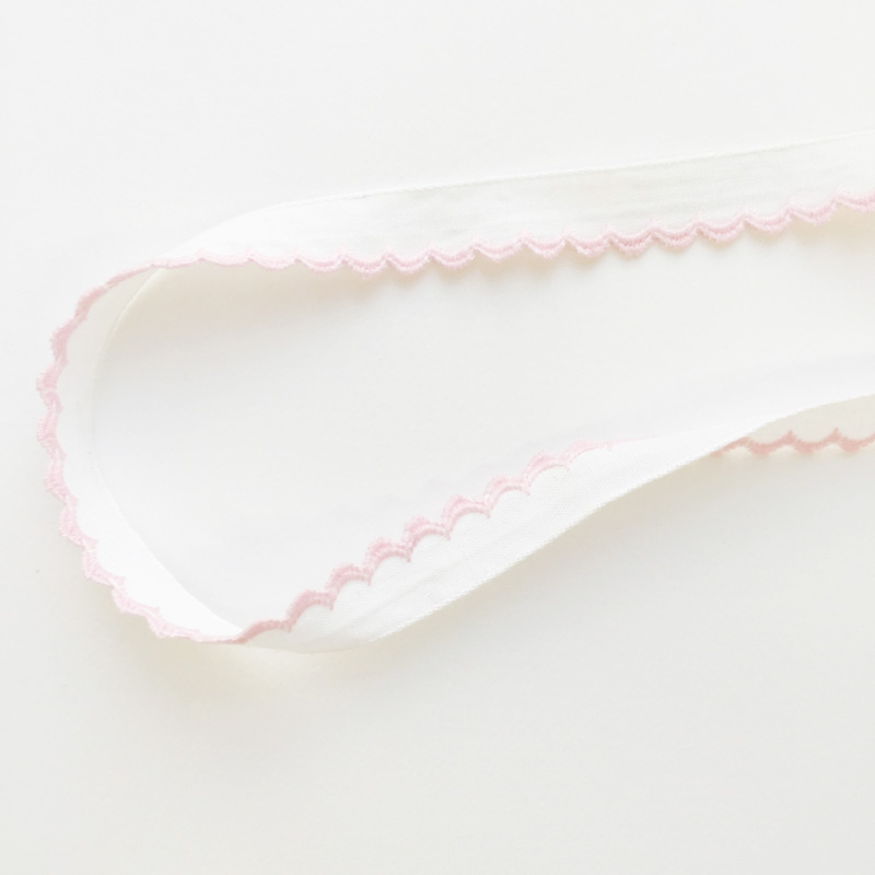 Шитьё 15 мм "Гребешок", белый с розовым