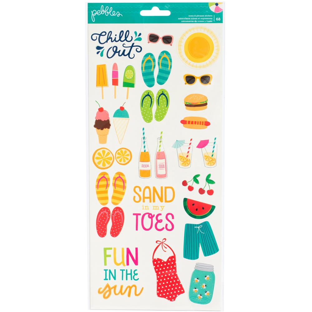 Картонные наклейки Pebbles "Summer", 15 х 30 см