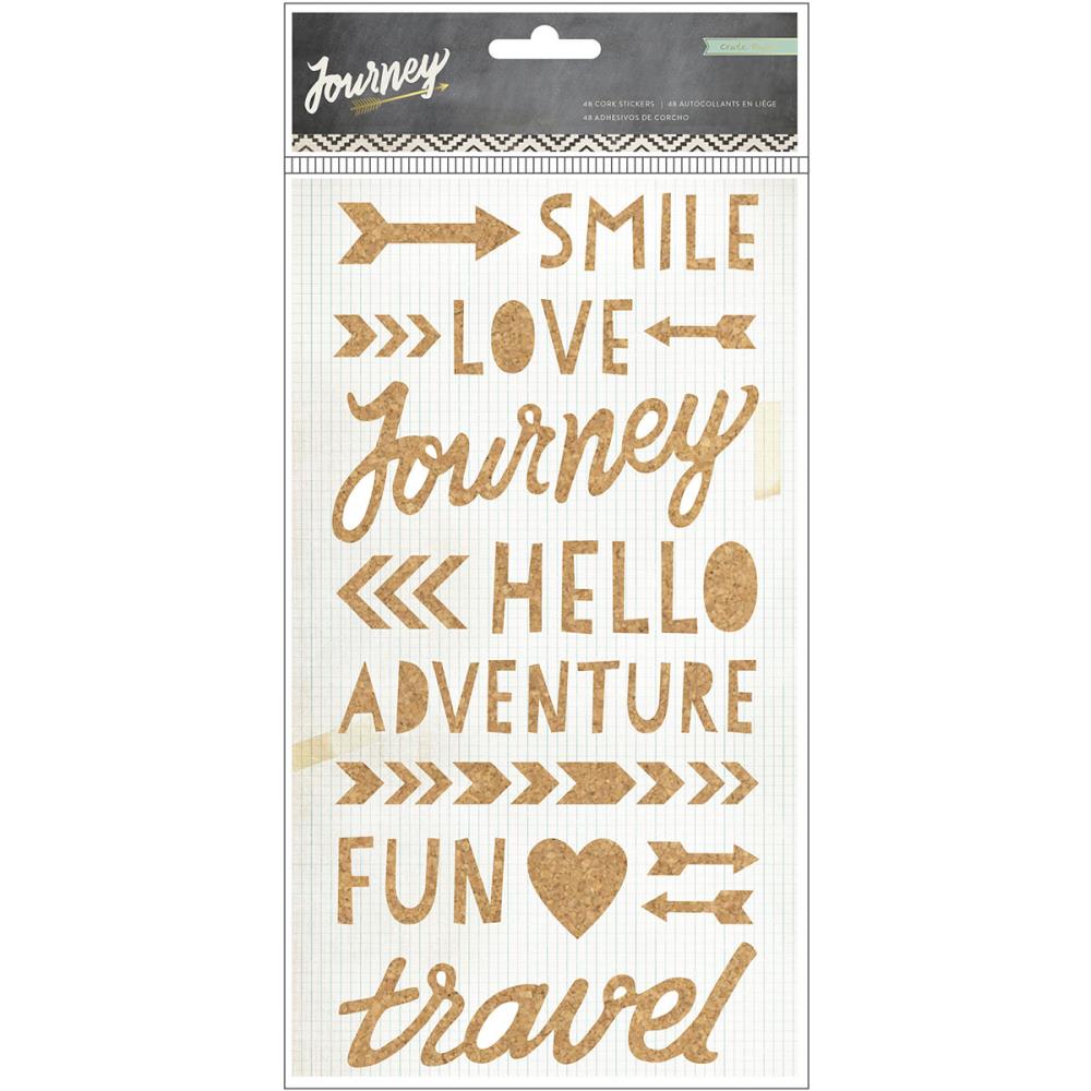 Пробковые наклейки Crate Paper "Journey", 15 х 30 см