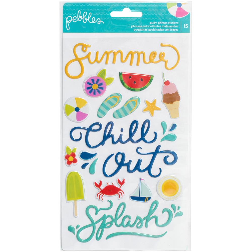 Объёмные (puffy)наклейки Pebbles"Summer", 13 х 25 см