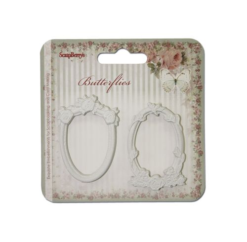 Набор гипсовых фигурок Scrapberrys "Бабочки"№1, рамки