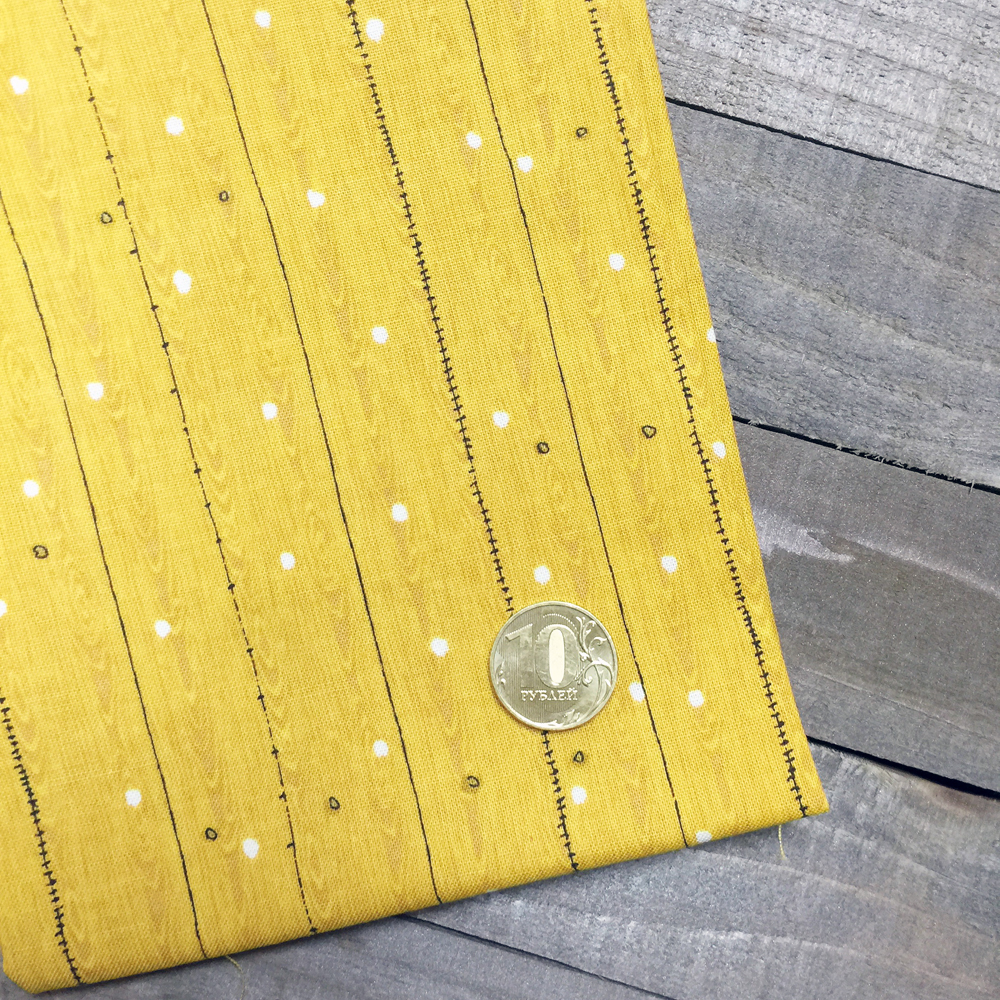 Ткань лоскутная 50 х 55 см "4507", жёлтые деревяшки