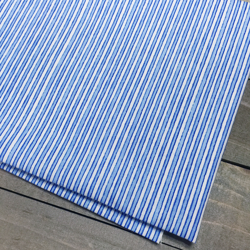 Ткань лоскутная 50 х 55 см "4517", бело-голубая полоска