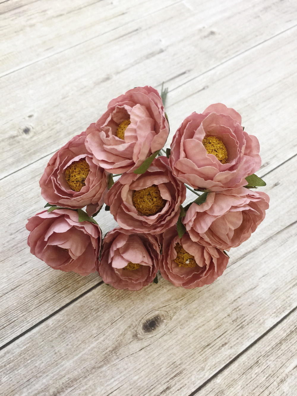 Бумажные цветы MrPainter в букете, цвет Дымчатая роза