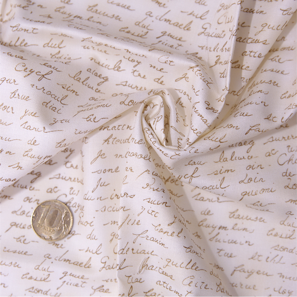 Ткань лоскутная 50 х 55 см "4513", скрипт бежевый