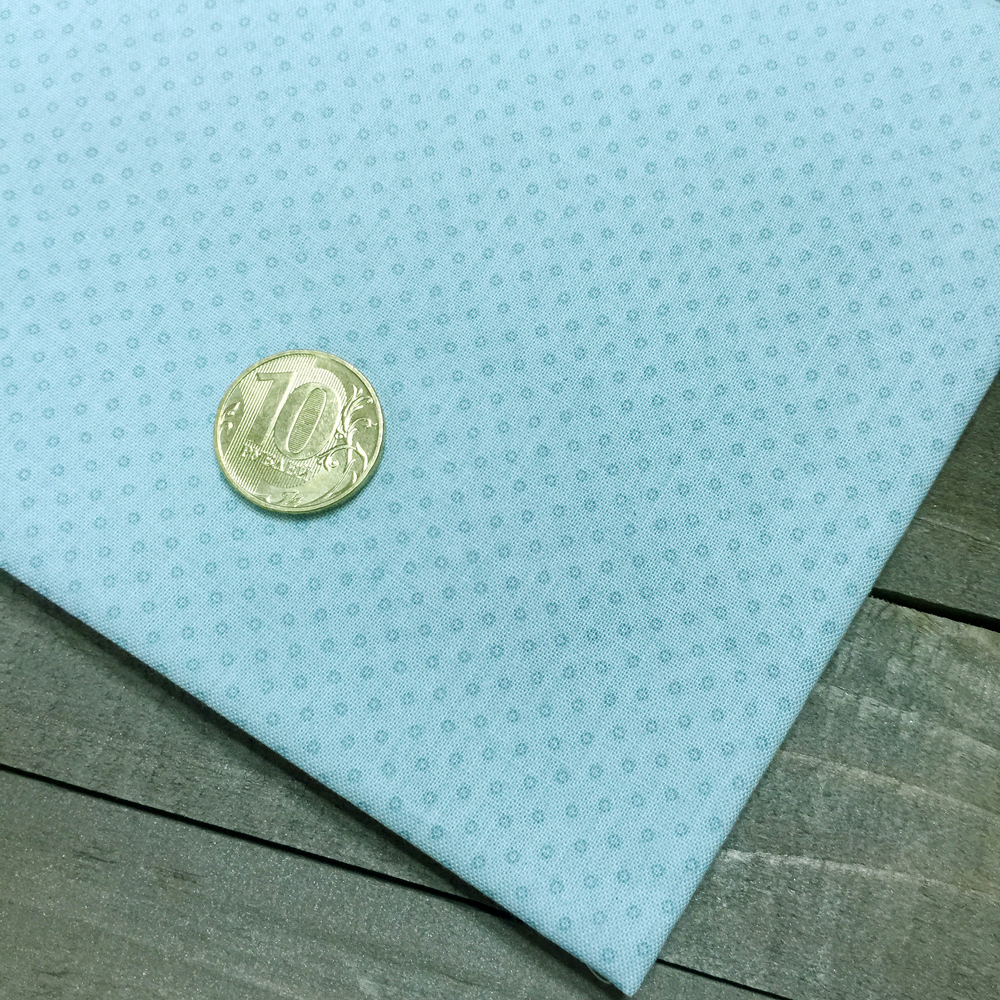 Ткань лоскутная 50 х 55 см "Quilter"s basic",горошек мятный