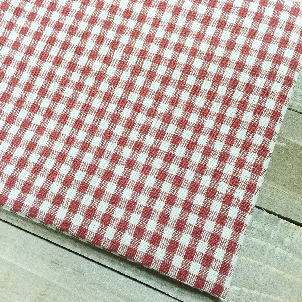 Ткань лоскутная 50 х 55 см "18",лён + хлопок ,красная клетка