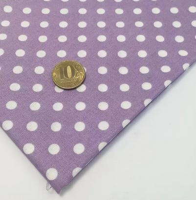 Ткань лоскутная 50 х 55 см "4517", сиреневый горох