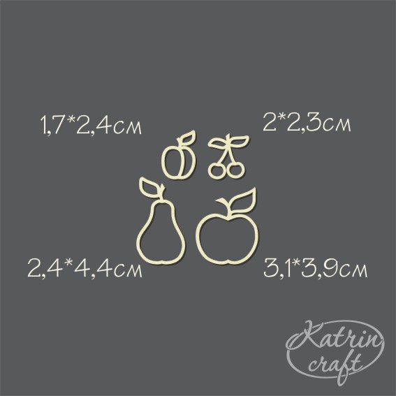 Чипборд "Фрукты контурные"