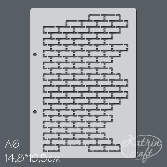 Трафарет Katrin craft А5 "Кирпичная кладка контурная"