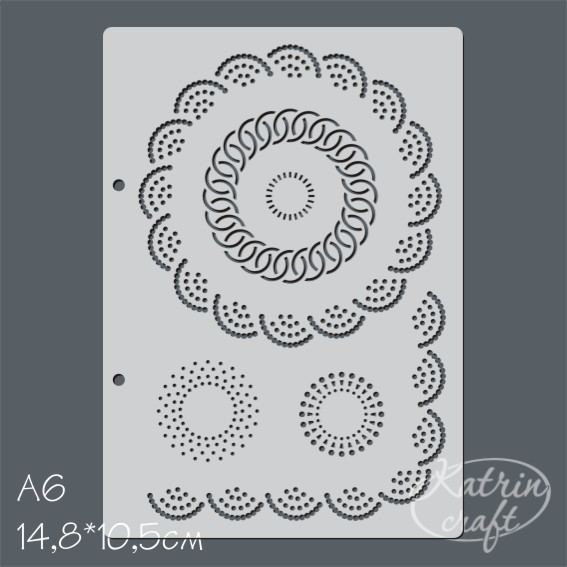 Трафарет Katrin "Рамка из кругов"