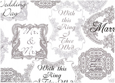 Ткань лоскутная 50 х 55 см "2960", свадебные орнаменты