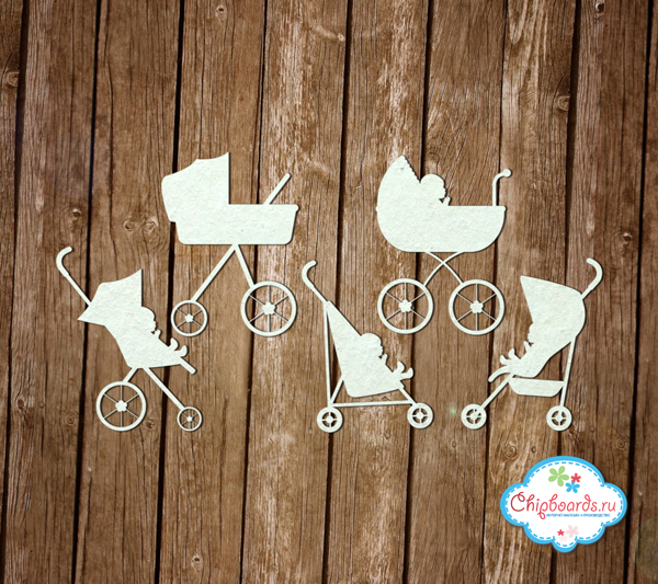 Чипборд Chipboards "Коллекция "Premium". Коляски с малышами "