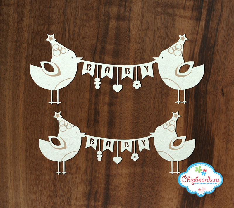 Чипборд Chipboards "Гирлянда с птичками "