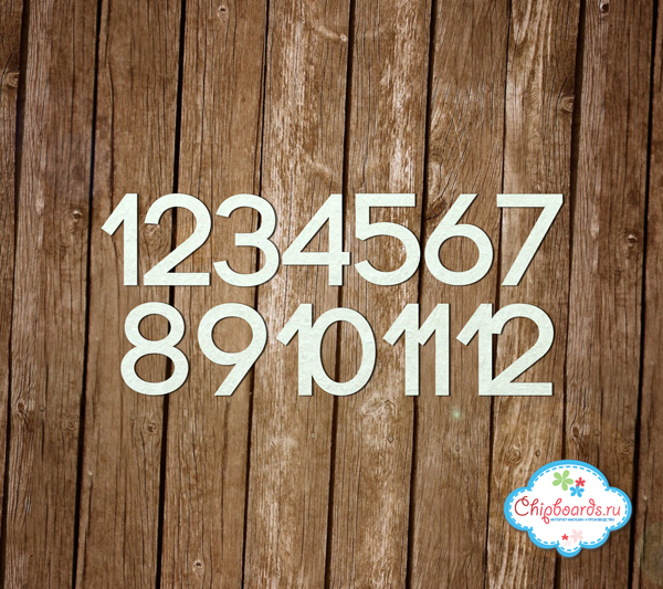 Чипборд Chipboards "Цифры 1-12"
