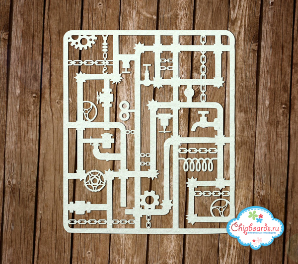 Чипборд Chipboards "Стимпанк. Фон. Трубы 1"