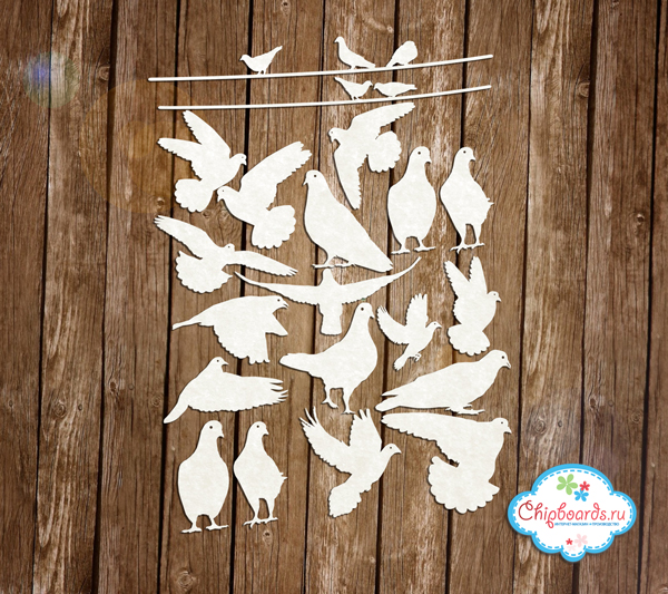 Чипборд Chipboards "Коллекция "Premium". Голуби"