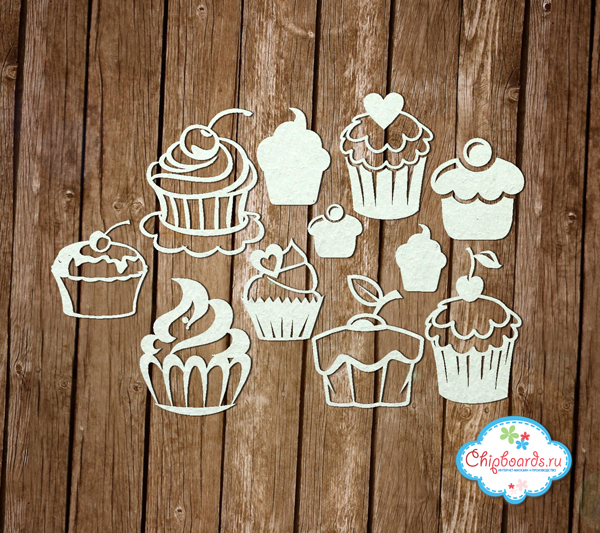 Чипборд Chipboards "Коллекция "Premium". Пирожные"