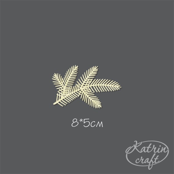 Чипборд "Ветка еловая стилизованная большая"