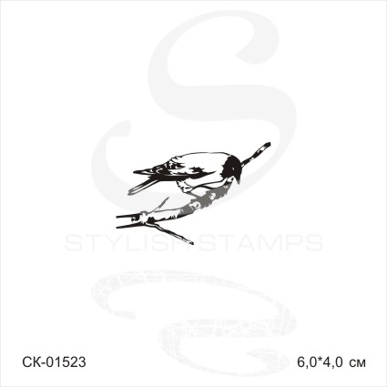 Штамп Stylish Stamps "Ворона на берёзовой ветке"