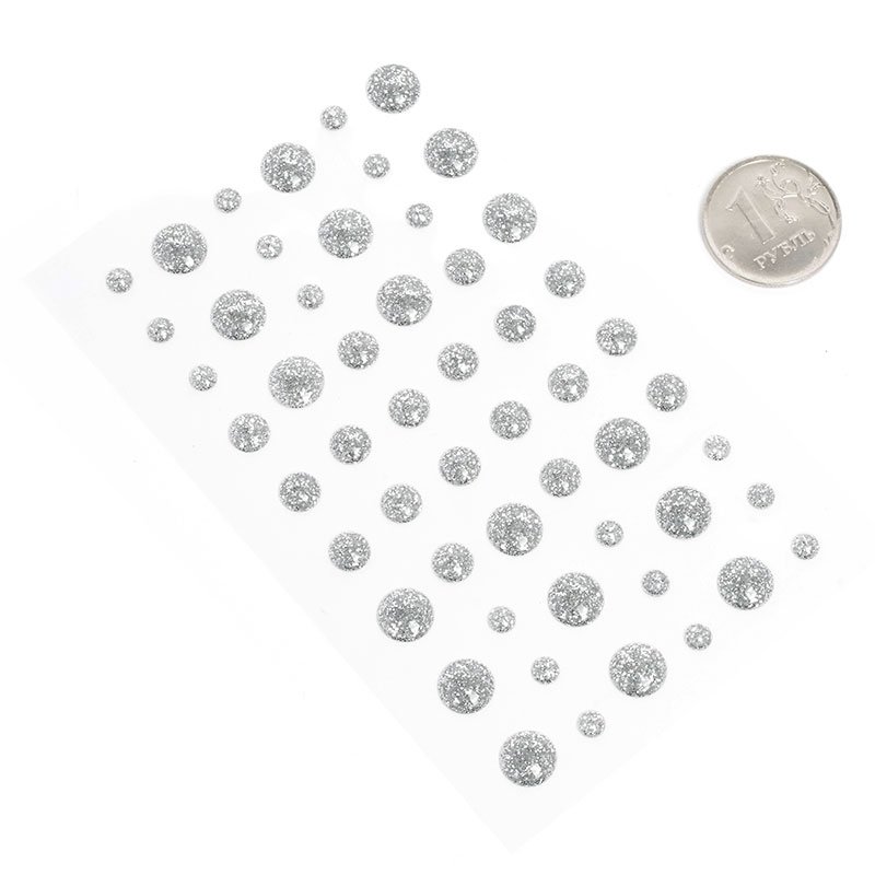 Эмалевые мерцающие точки (дотс) "Серебро"