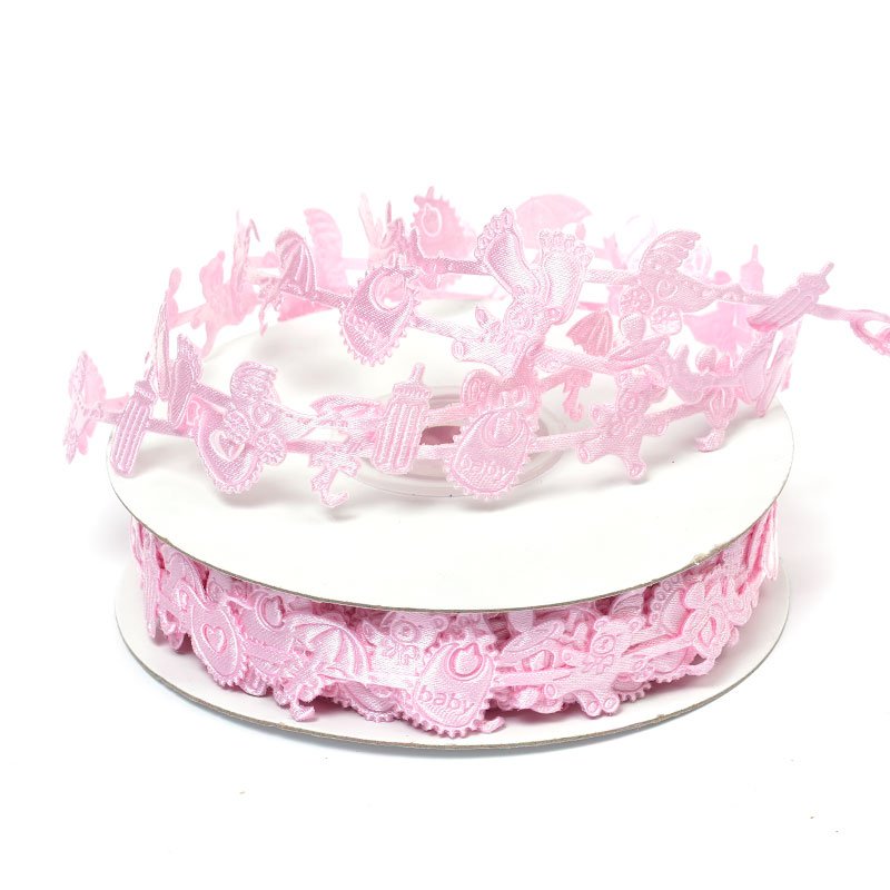 Лента декоративная 20 мм "Для девочки"цвет розовый