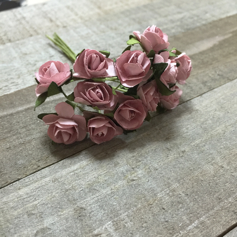 Бумажные розы MrPainter в букете, цвет Дымчатая роза