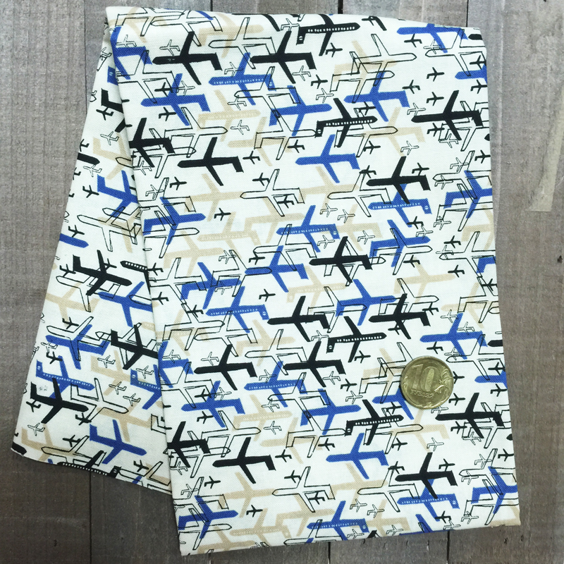 Ткань лоскутная 50 х 55 см "Port city ",самолёты