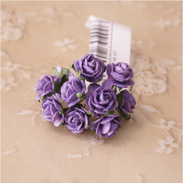 Букет мини-розочек 1,5 см открытых. Цвет светло-фиолетовый