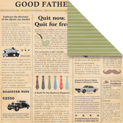 Бумага для скрапбукинга двусторонняя MrPainter "Мужская газета" (PSW14_007)