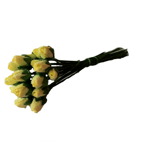 Букет микро-розочек закрытых 10 штук. Цвет жёлтый