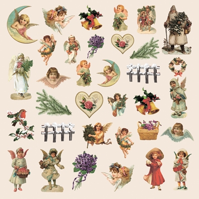 Бумага Scrapberrys "Новогодний Пейзаж" Карточки 1 (SB518)