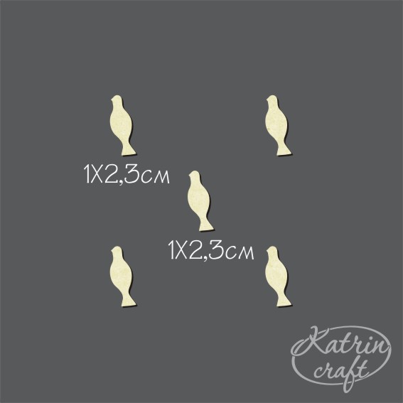 Чипборд "Набор мини Птичка длинная 5шт"
