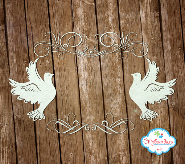 Чипборд Chipboards "Свадебные голуби"