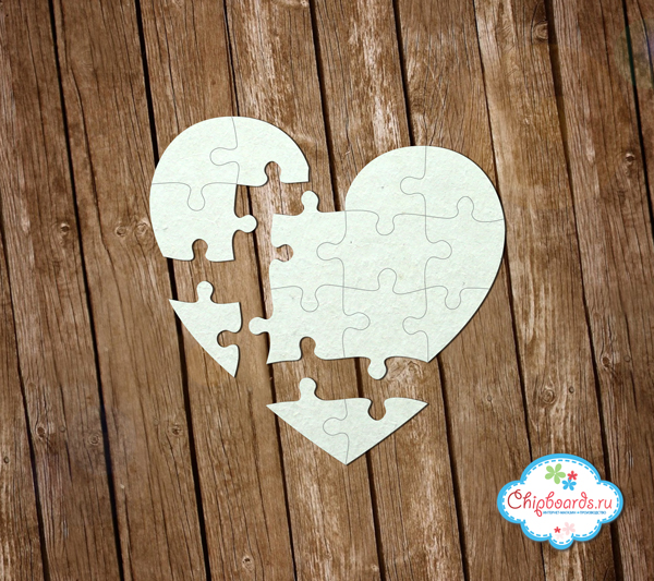 Чипборд Chipboards "Паззл "Сердечко""