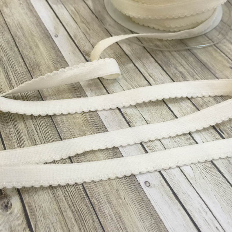 Резинка для блокнотов 8 мм с фигурным краем, цвет молочный