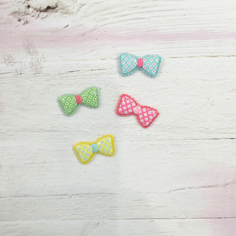 Акриловые украшения "Бантики",4 шт