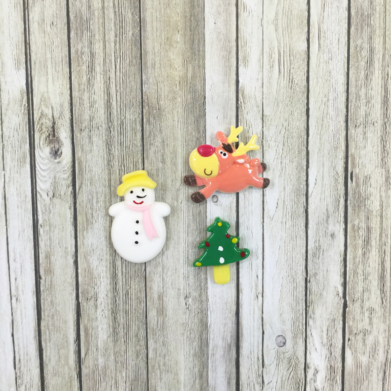 Акриловые украшения "Снеговик,ёлка,олень",3 шт