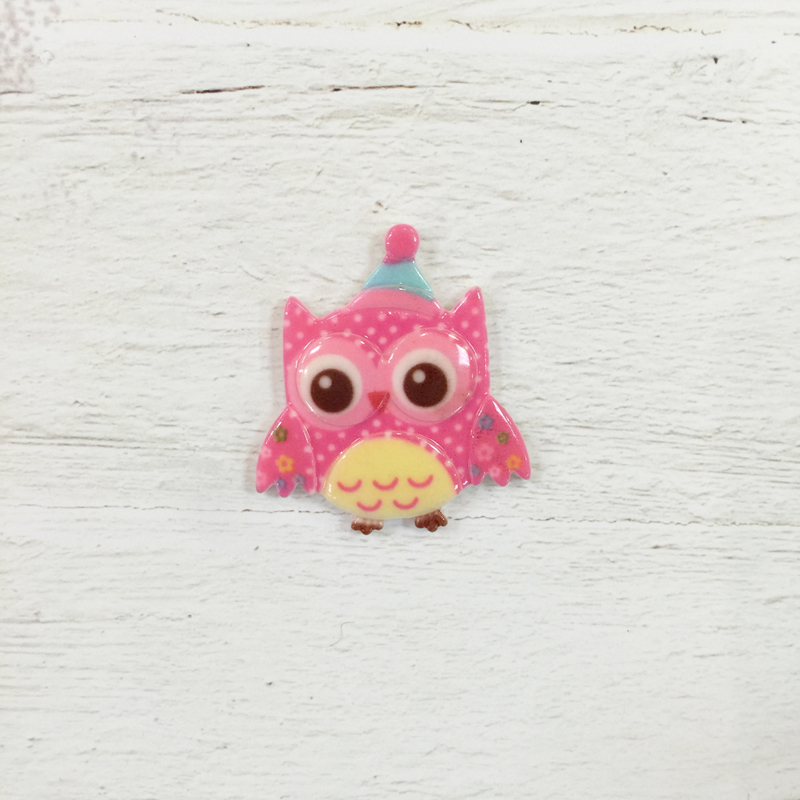 Акриловое украшение "Совёнок",цвет ярко-розовый