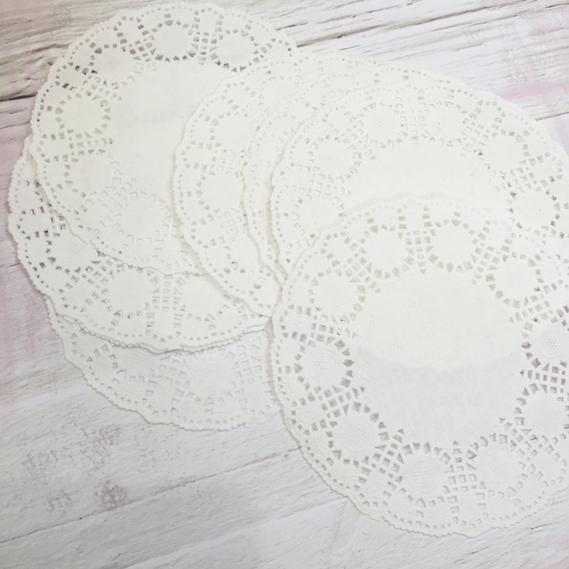 Набор бумажных ажурных салфеток 11 см, цвет белый