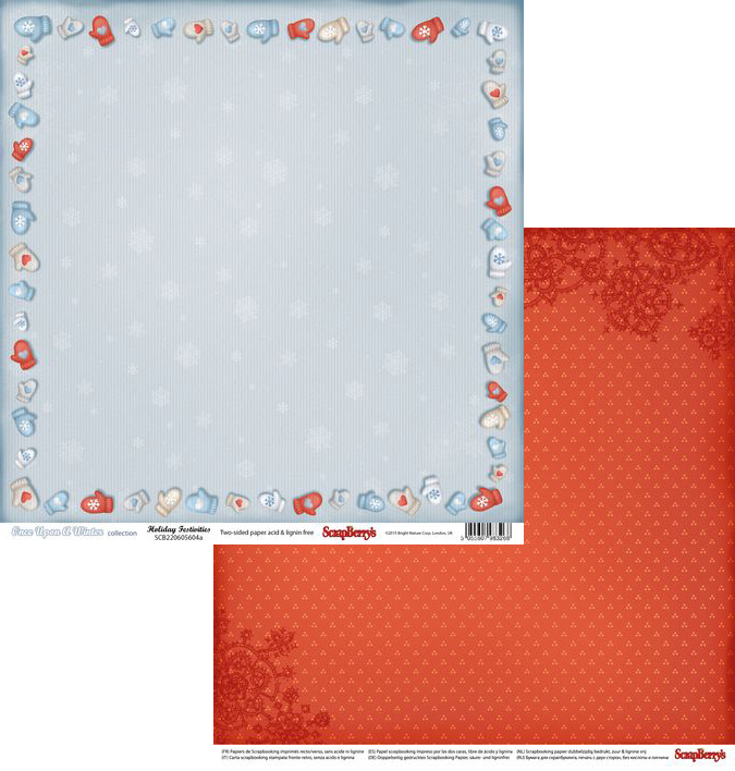 Бумага Scrapberrys "Однажды Зимой" Зимние Забавы(SB542)