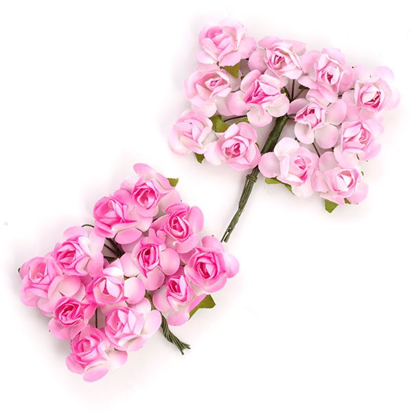 Набор роз 2 см Magic , цвет светло-розовый и розовый