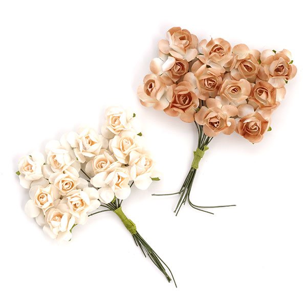 Набор роз 2 см Magic , цвет бежево-коричневый