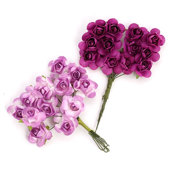 Набор роз 2 см Magic , цвет фиолетовый и сиреневый