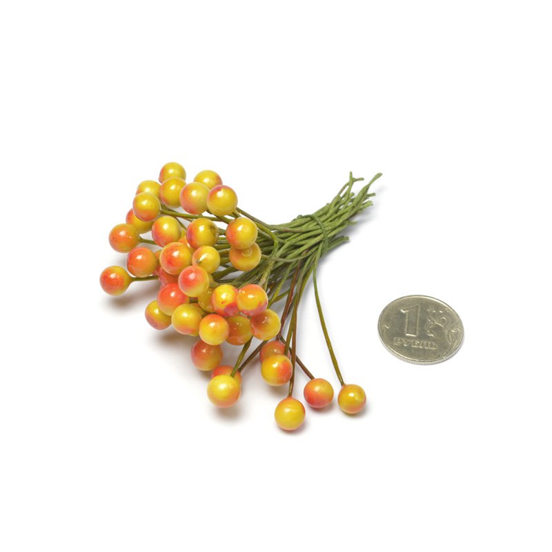Букет ягодок-тычинок, цвет жёлто-оранжевый