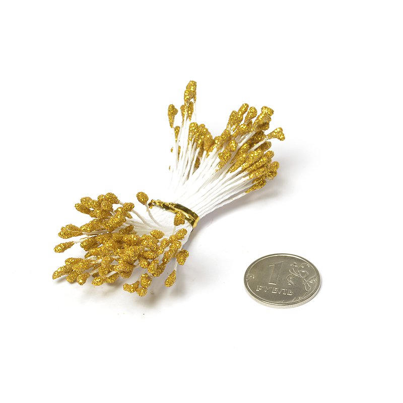 Тычинки Magic, цвет блестящий золотой, 80 шт