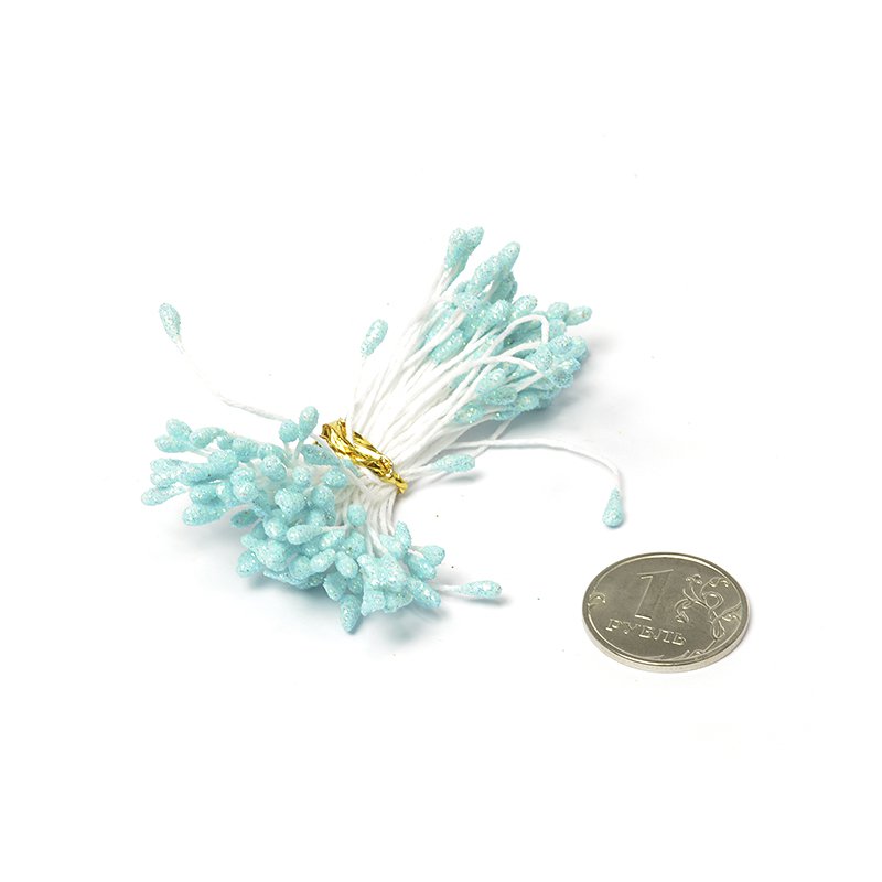 Тычинки Magic, цвет блестящий голубой, 80 шт