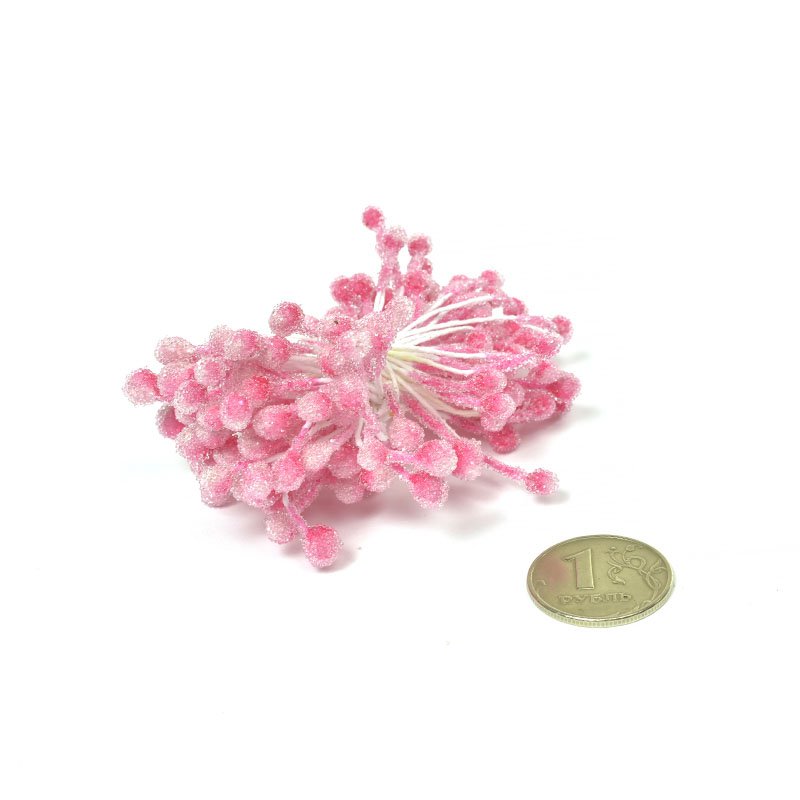 Тычинки сахарные Magic, цвет розовый, 80 шт, крупные