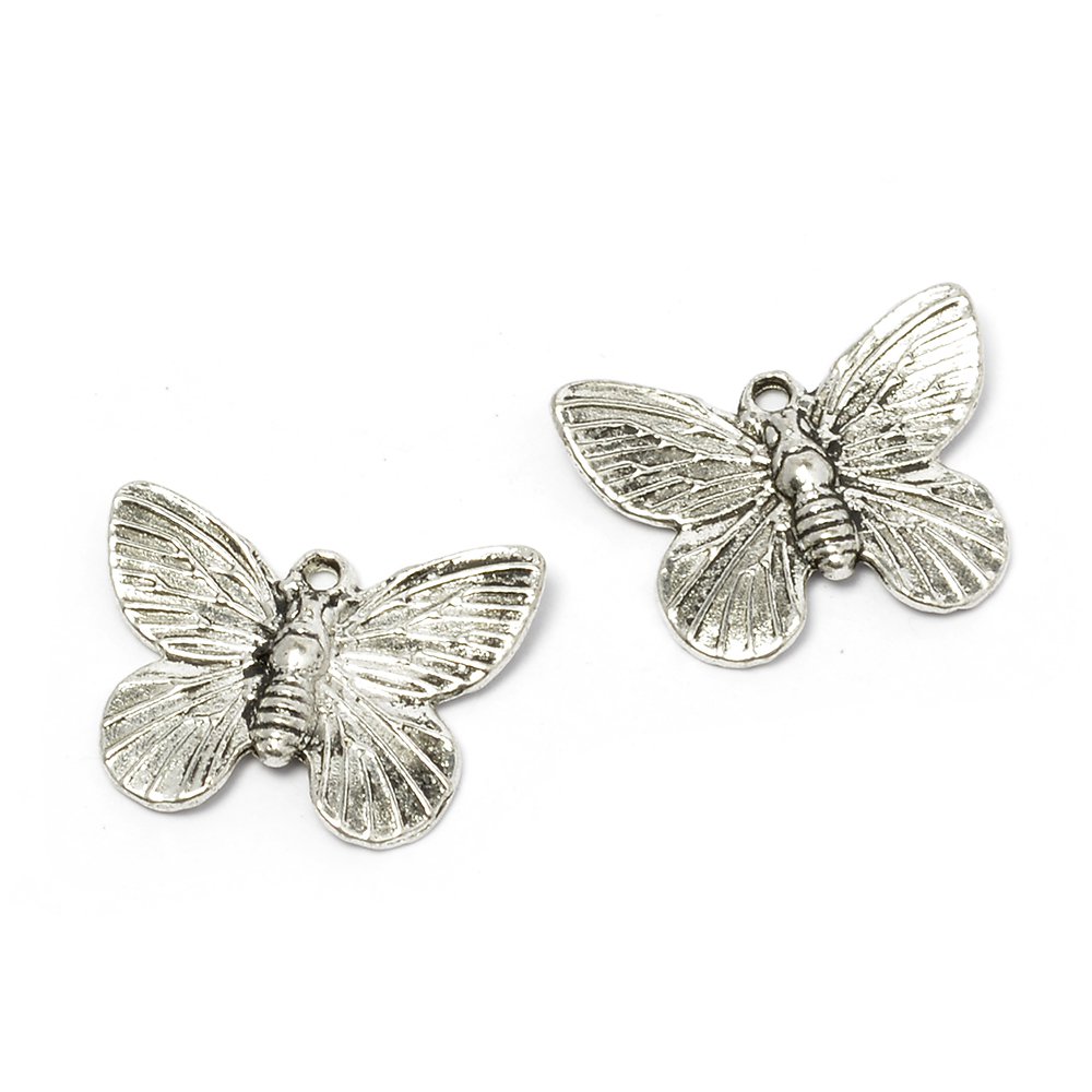 Подвеска металлическая "Бабочка, цвет серебряный (317)